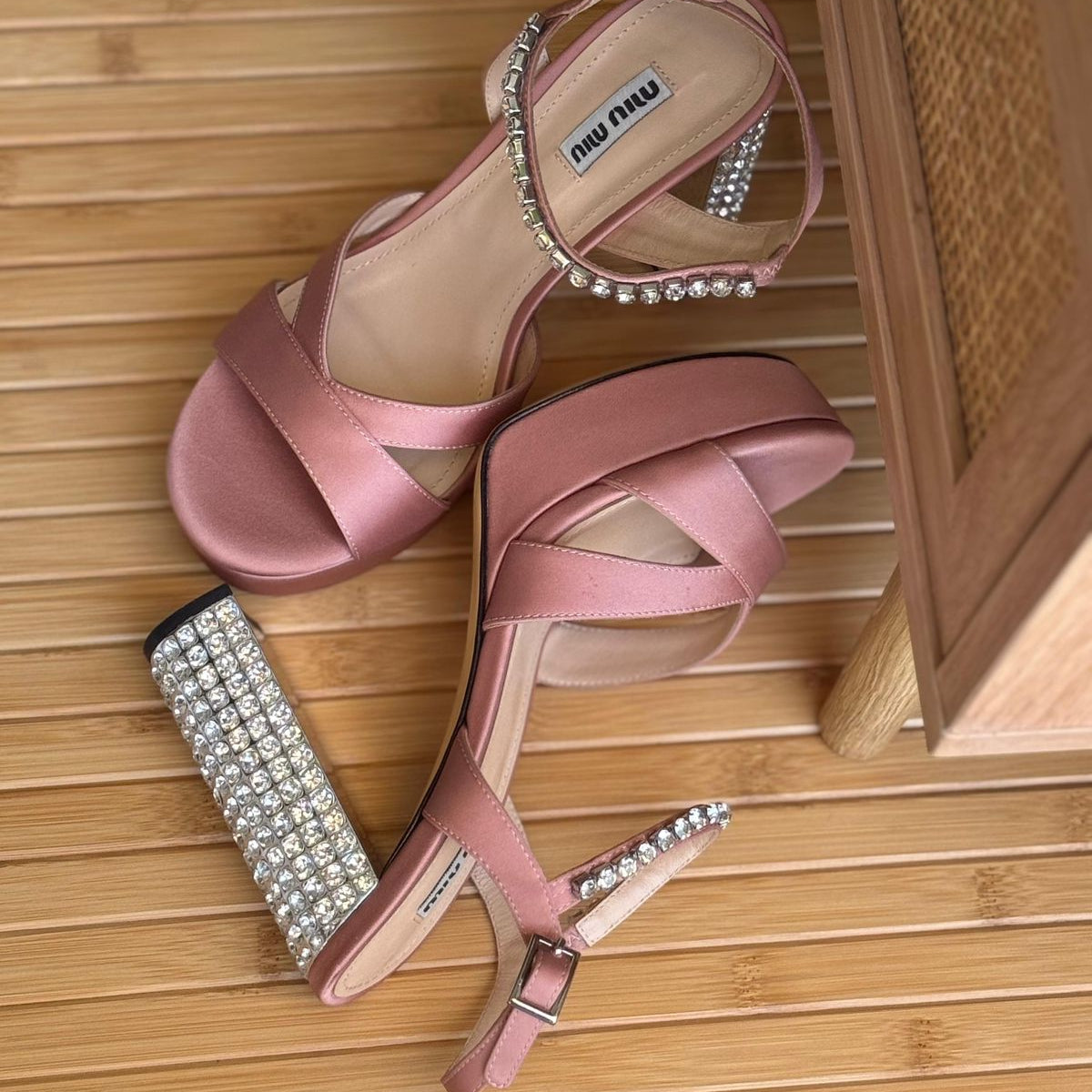 MIU MIU Nappa leather platform sandals