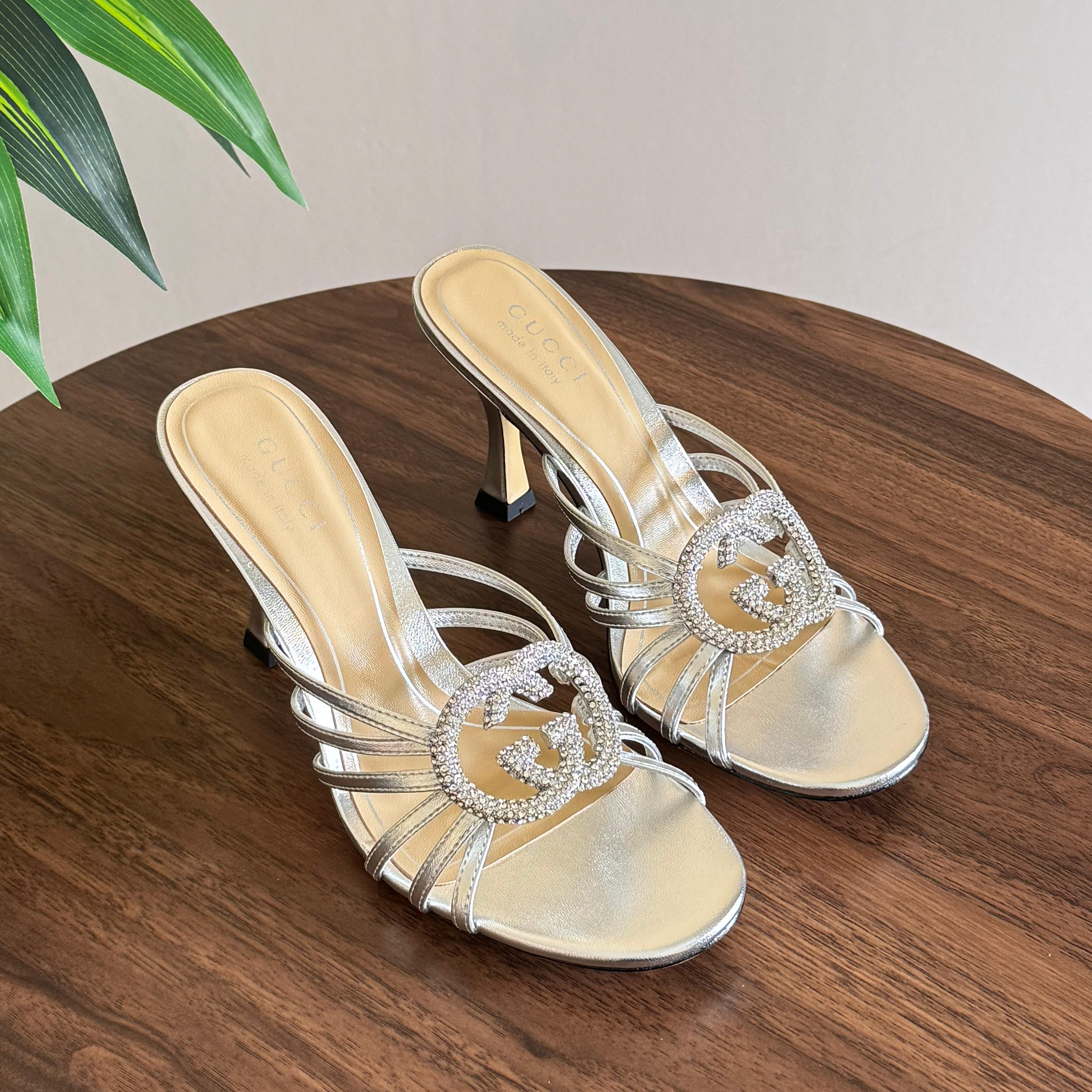 Gucci G 85 Crystal embellished Sandals