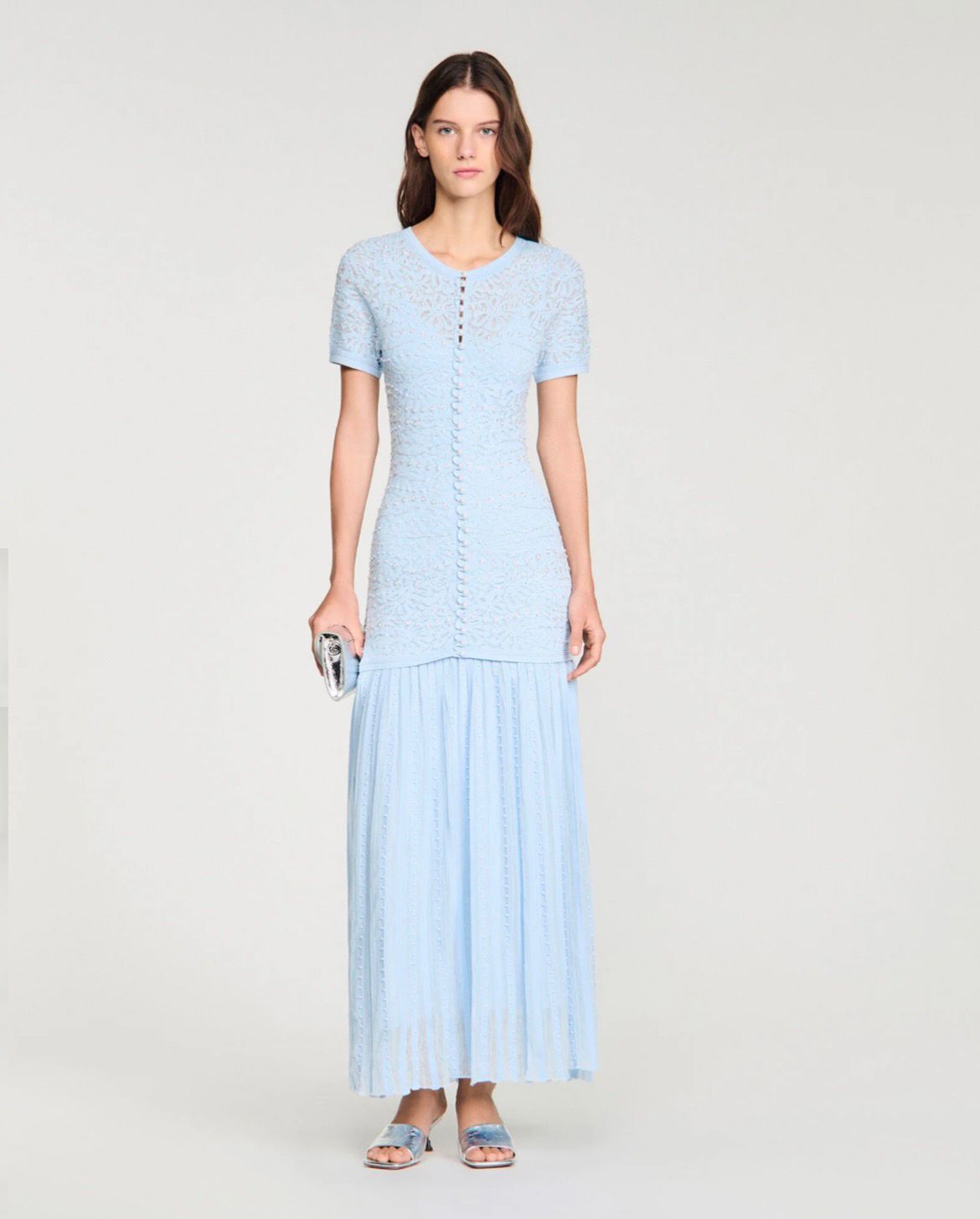 Sandro Long Dress With Jacket